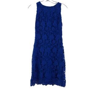 Elegant Blue Lace Dress